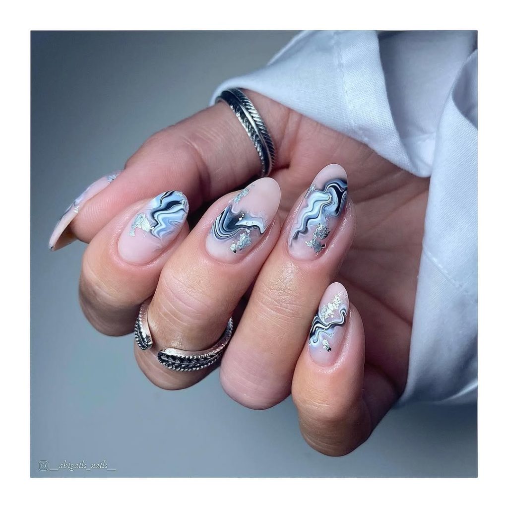 Matte Marble Nails