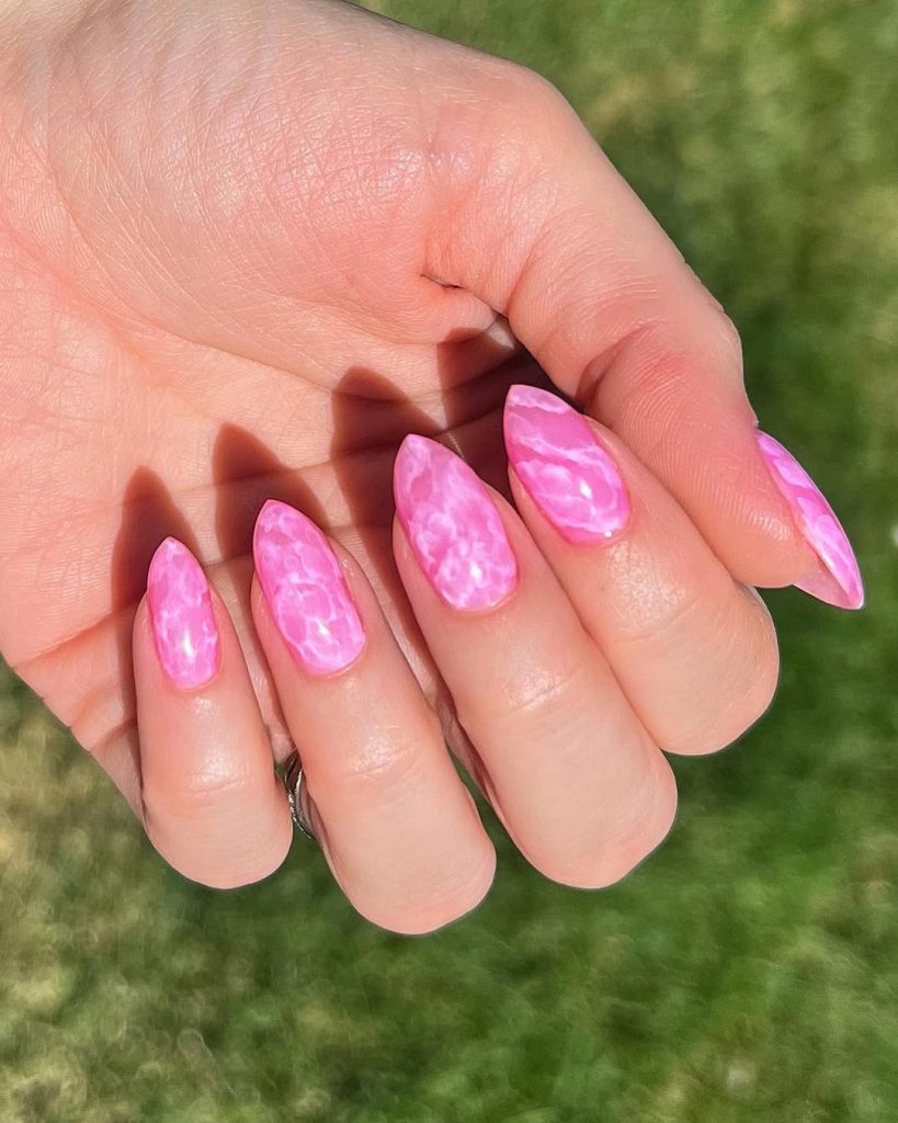 Pink Marble Nails
