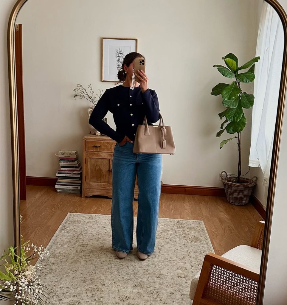 Navy Chic with Denim