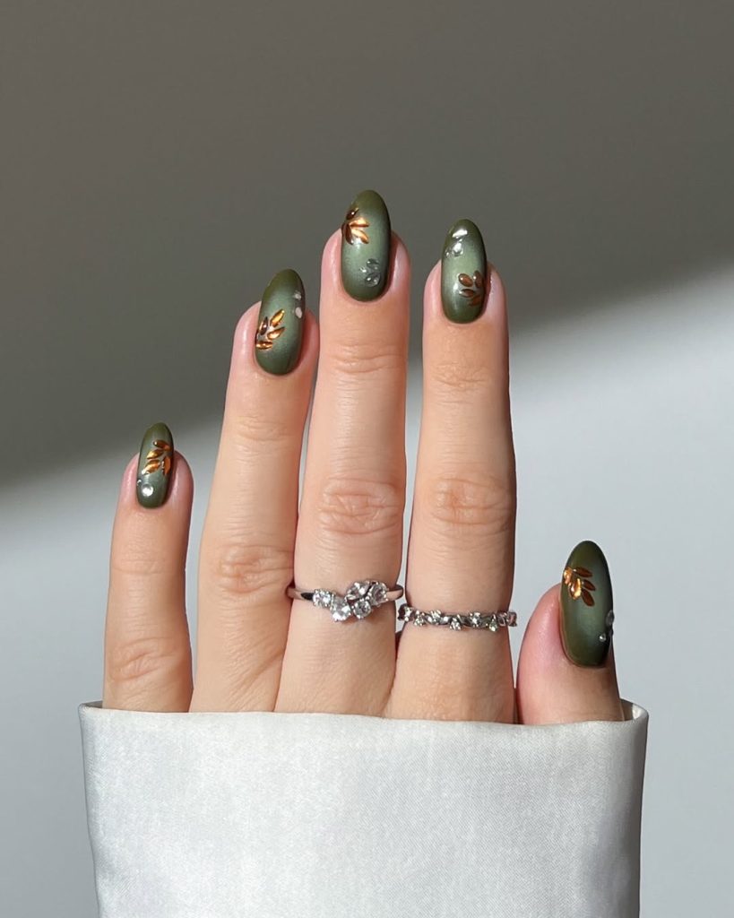 Olive Aura Nails