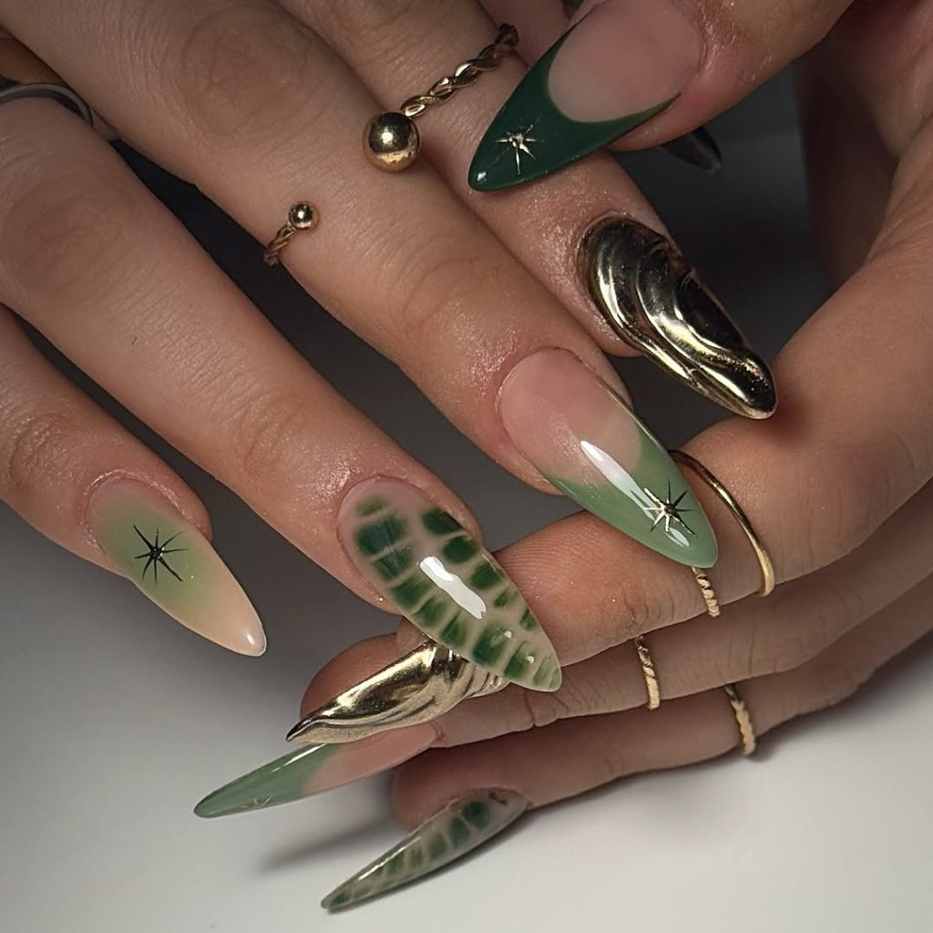 Olive with Gold Accents