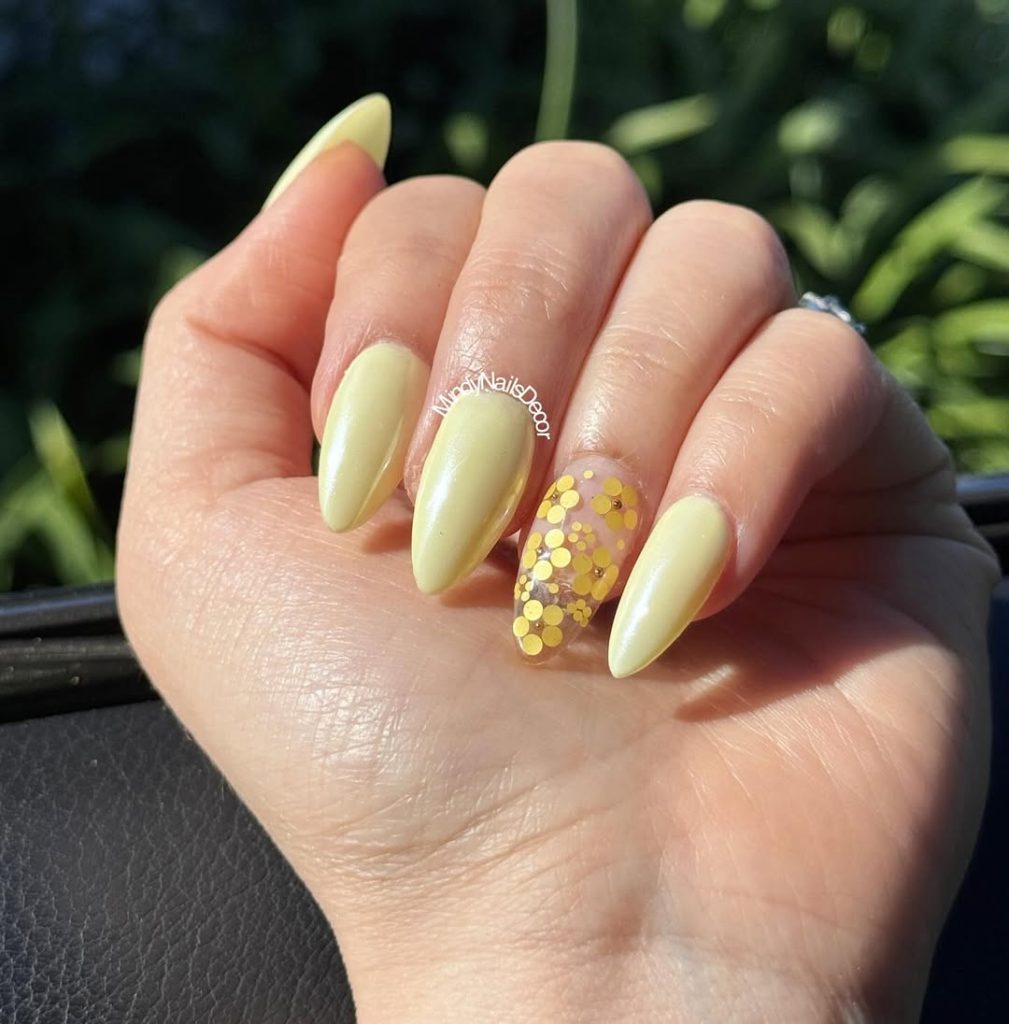Butter Yellow + Glitter Accent