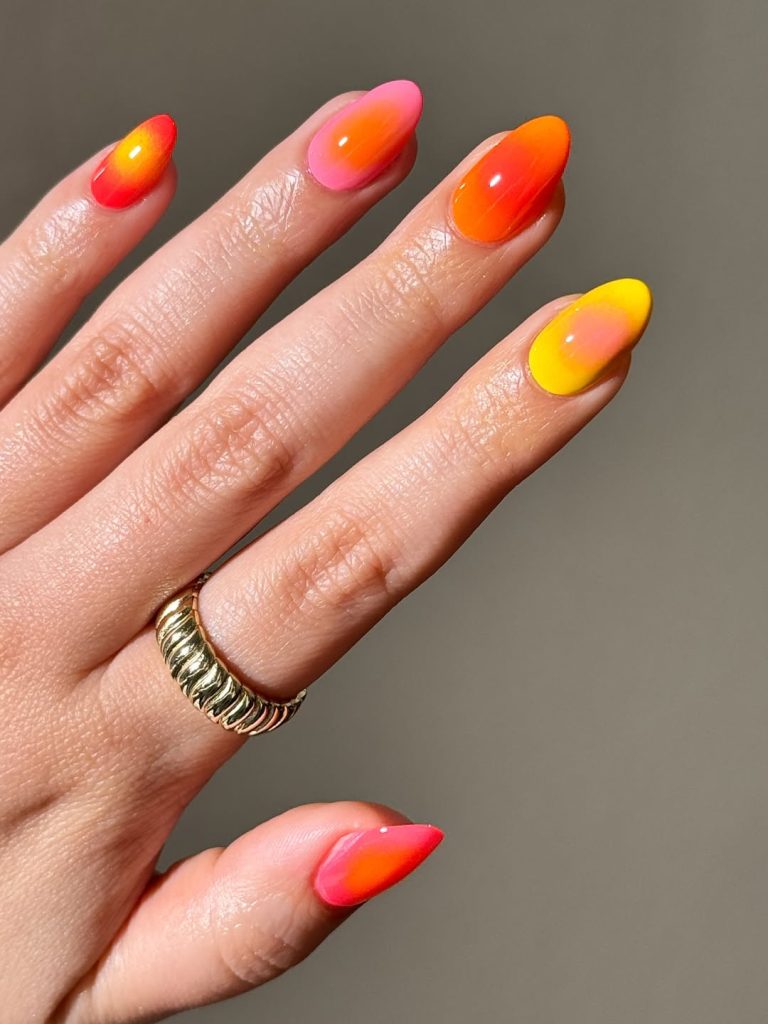 Sunset Aura Nails