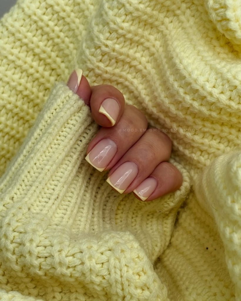 Butter Yellow French Tips