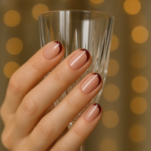 Burgundy French Tips