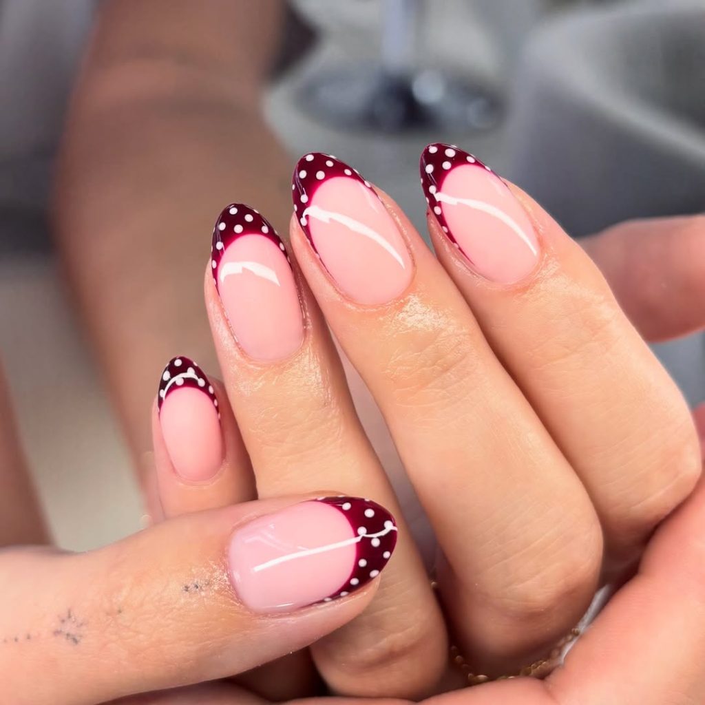 French Tip Polka Dots