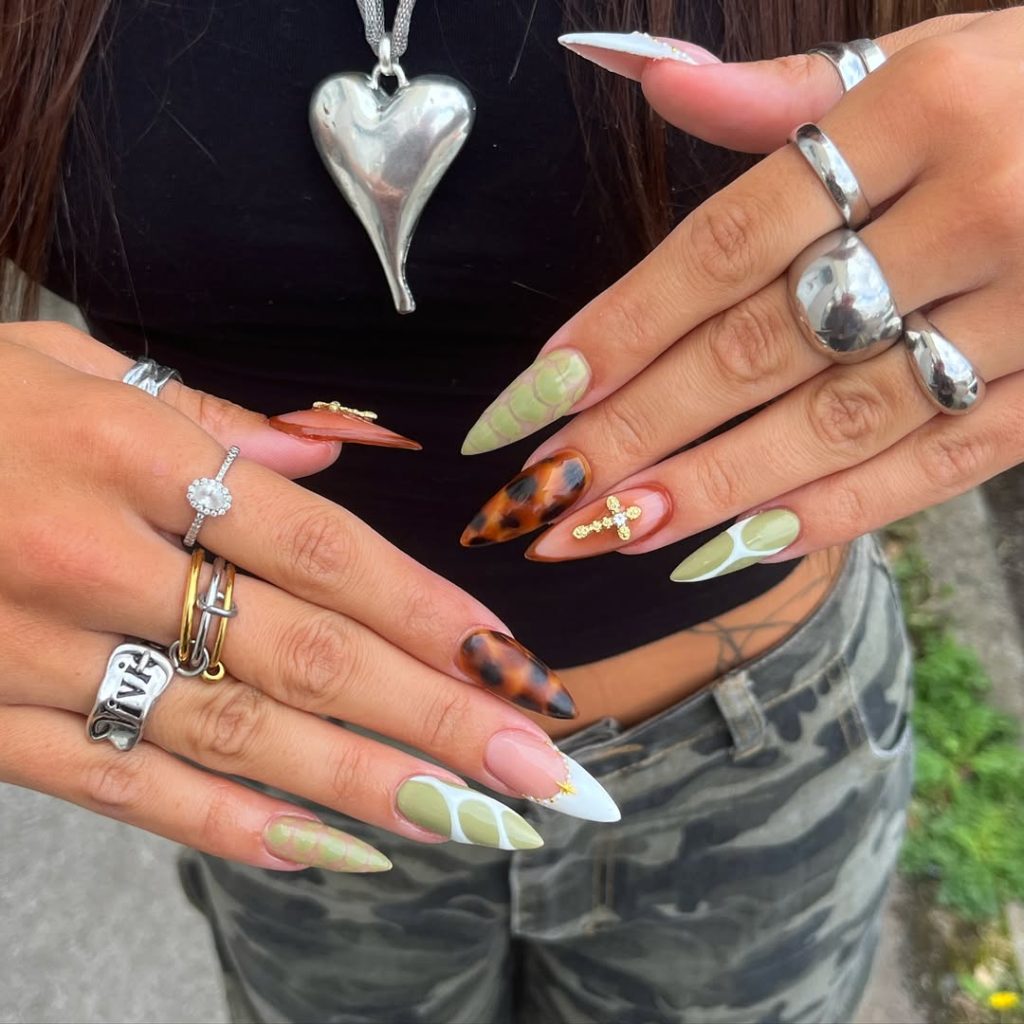 Olive with Animal Print