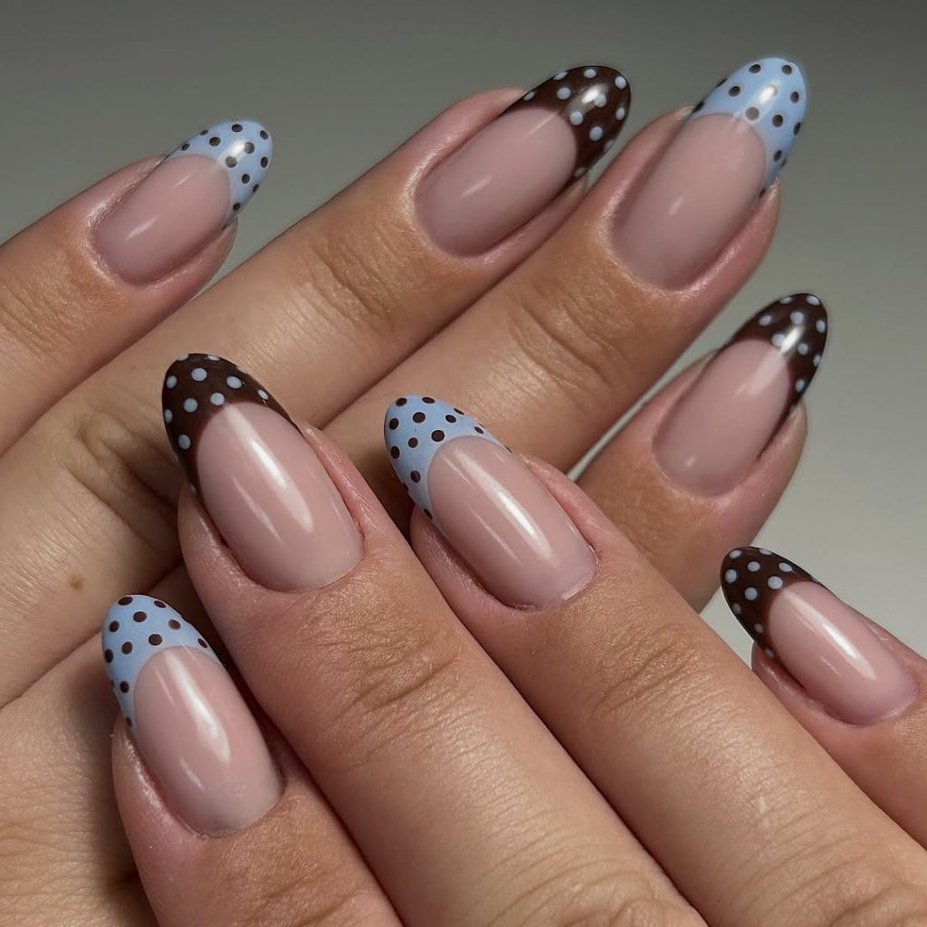 Choco-Blue French Dots