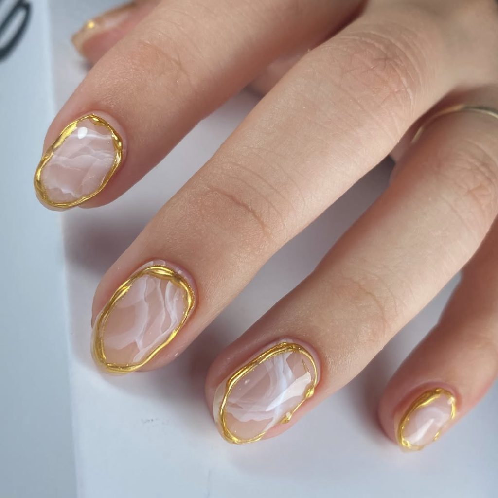 Short Marble Nails