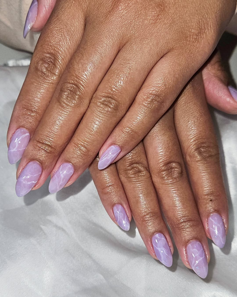 Lavender Marble Nails