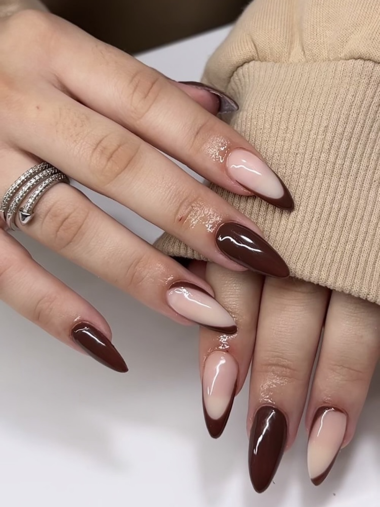 Brown with Nude Contrast