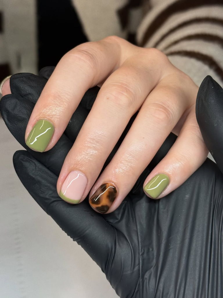 Tortoise Shell with Olive Green
