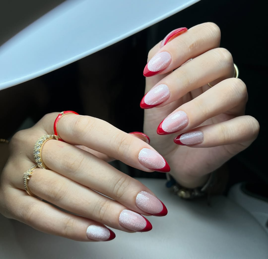 Nude Base with Red Tips