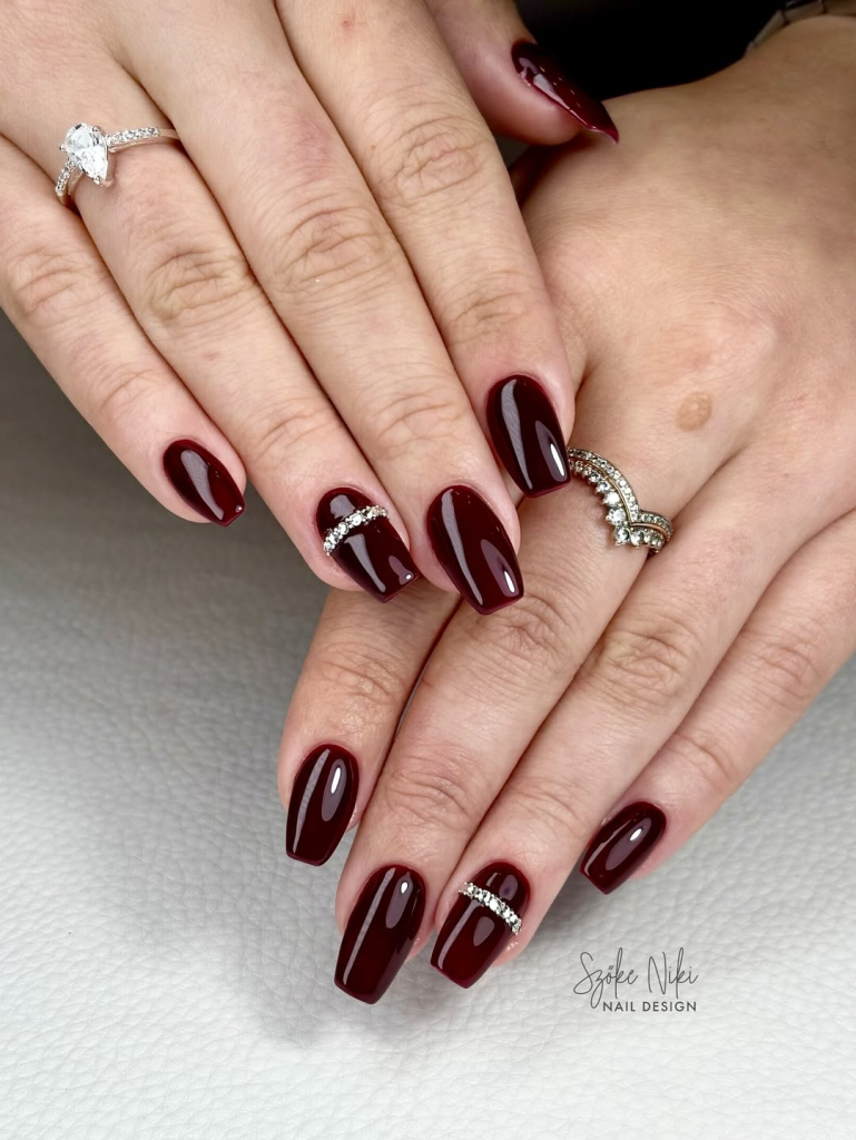 Burgundy with Rhinestones