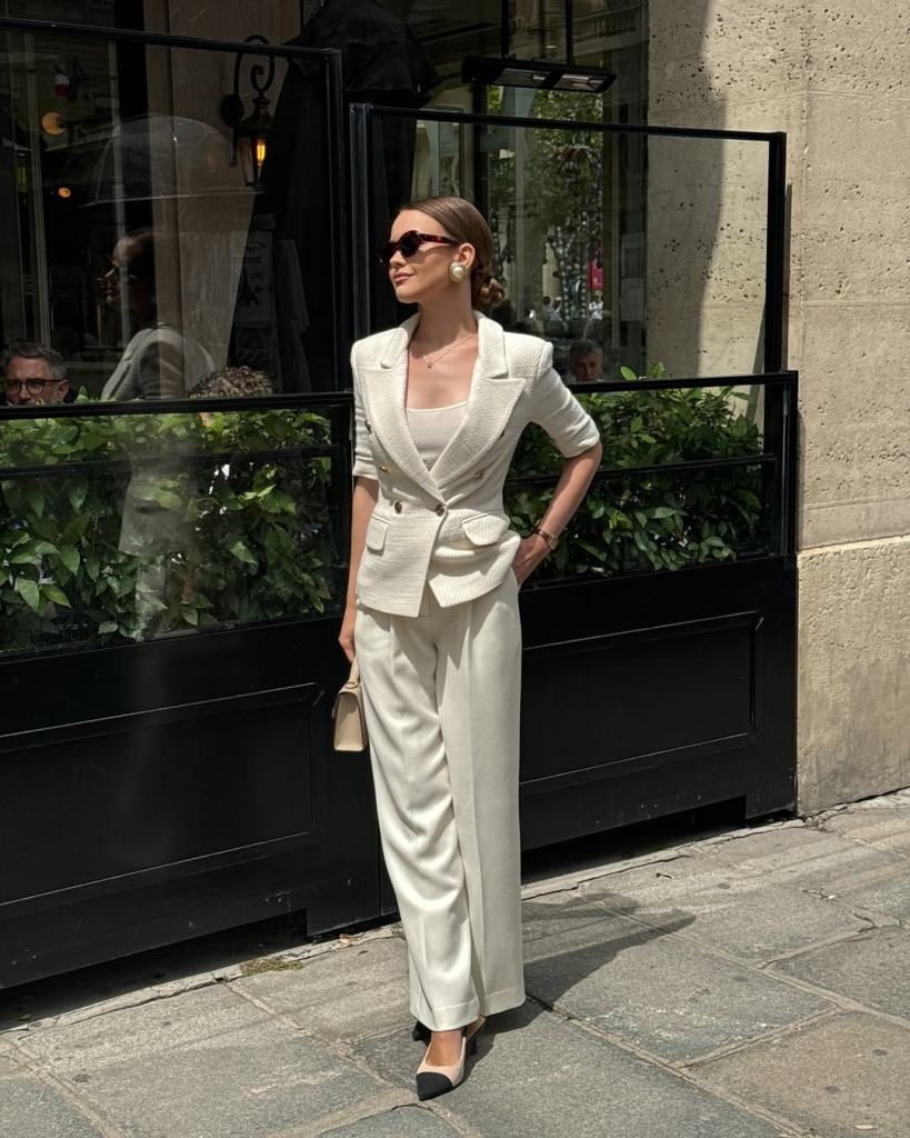 Tailored Ivory Power Suit