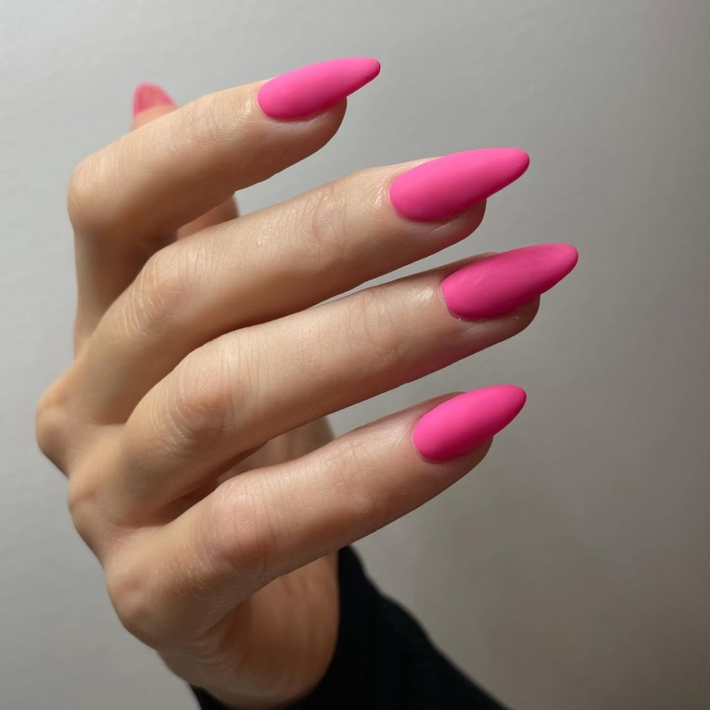 Matte Pink Nails
