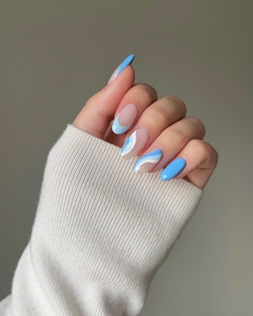 Swirly Blue French Combo