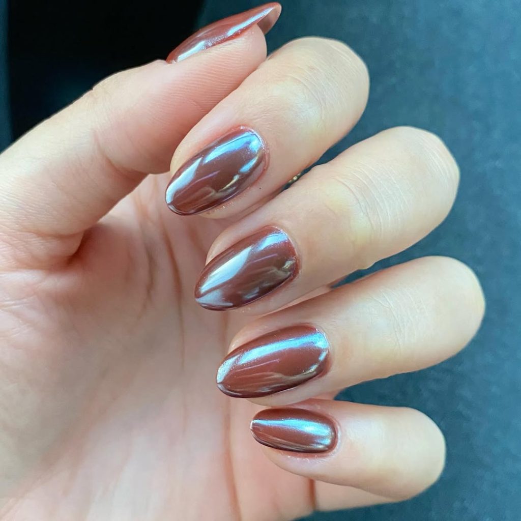 Chocolate Glazed Donut Nails