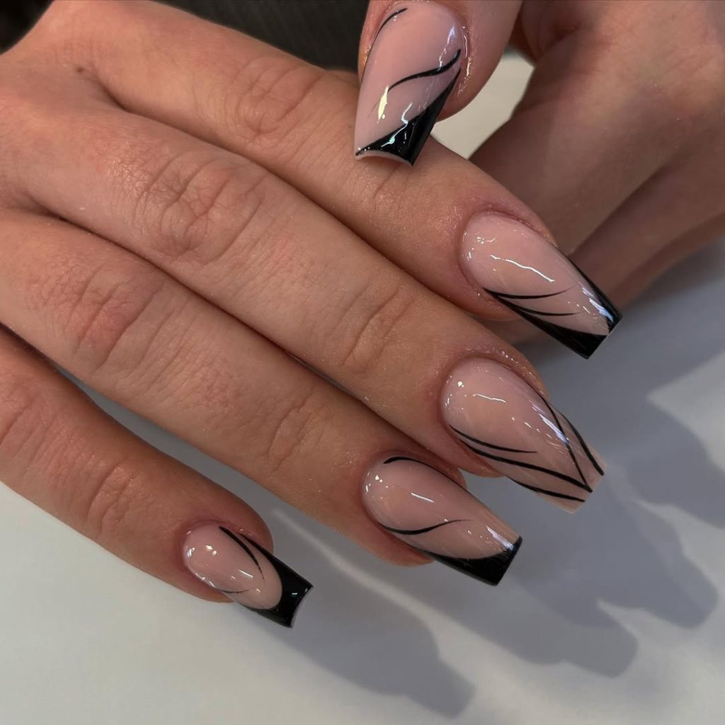 Black Abstract Nails