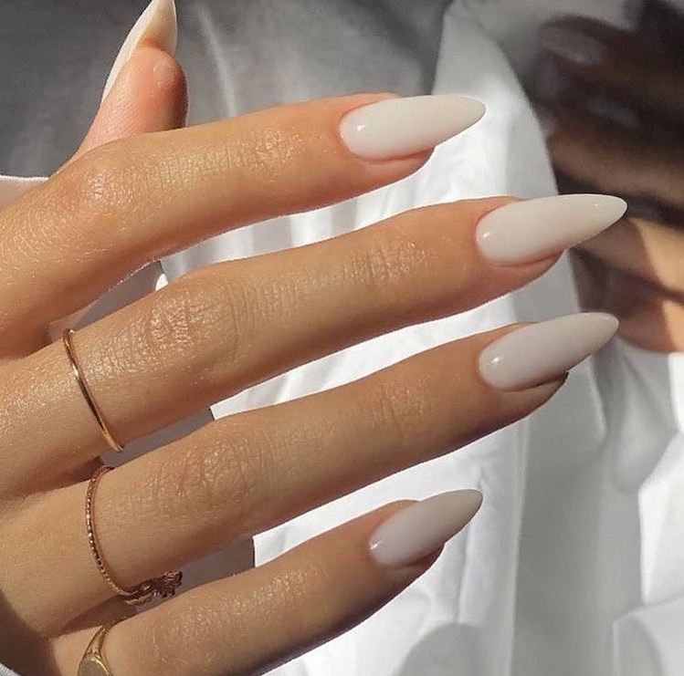 Milky White Nails