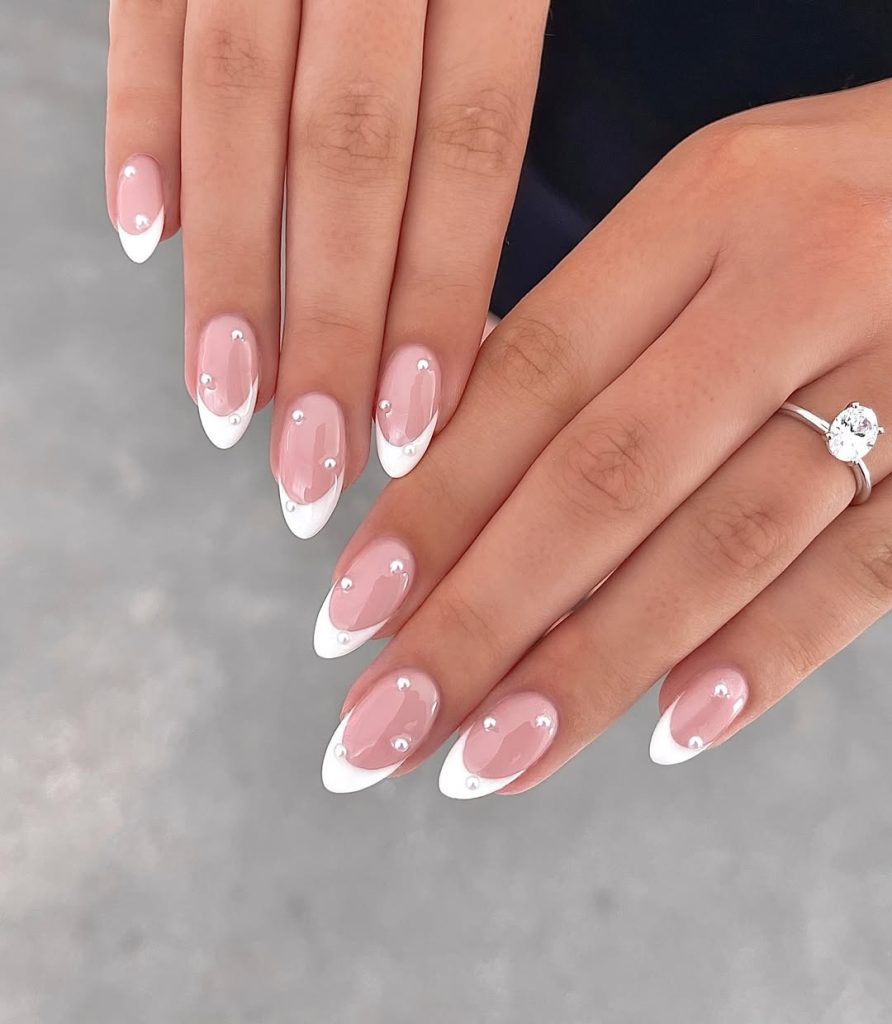 Pearl Accent Nails
