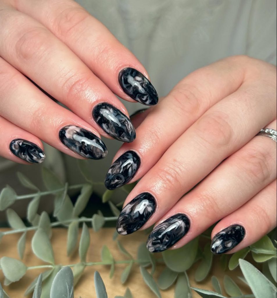 Black Marble Nails