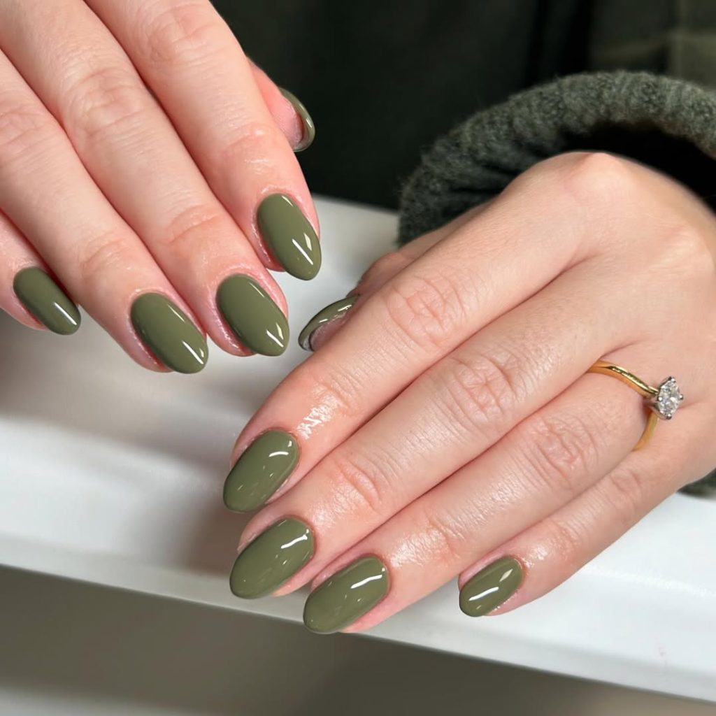 Olive Green Nails