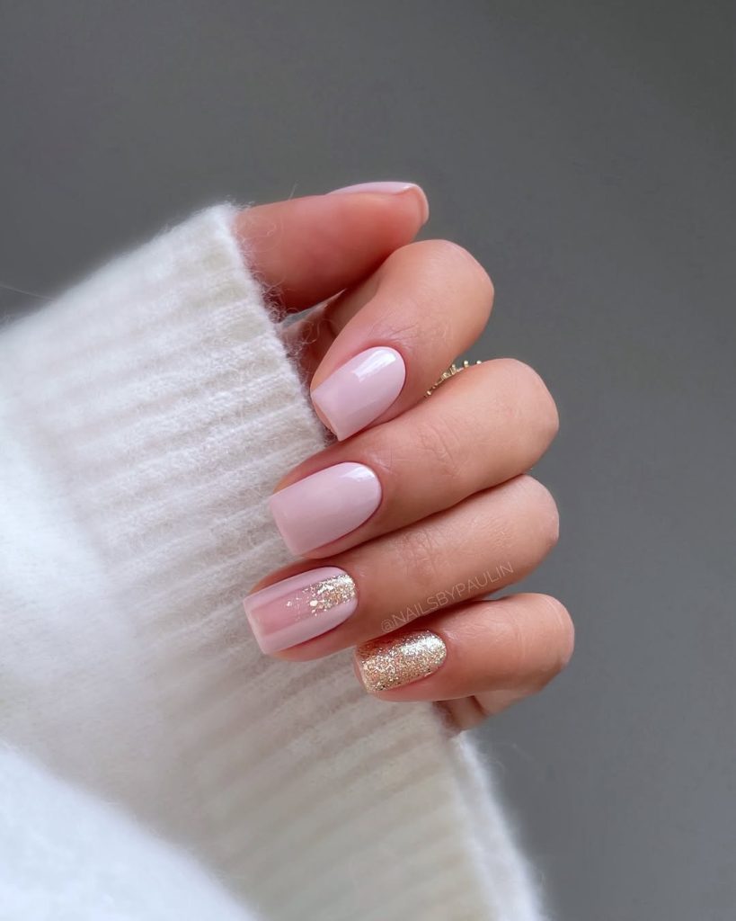 Pink Glitter Nails