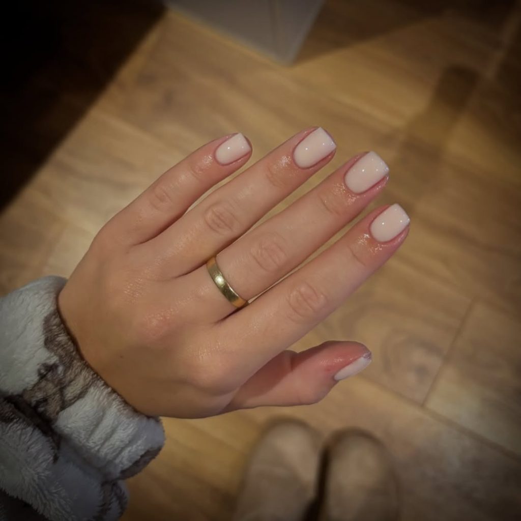 Short Square Nude Nails