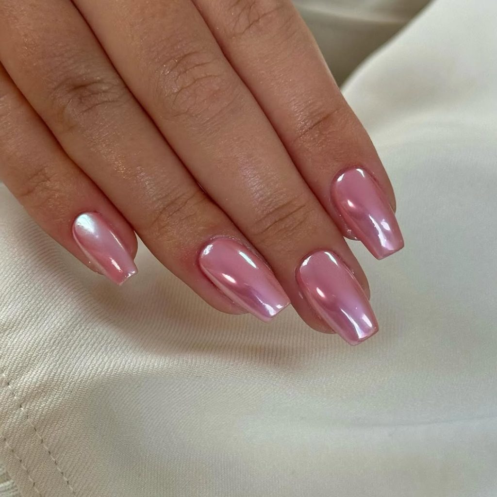 Pink Chrome Nails