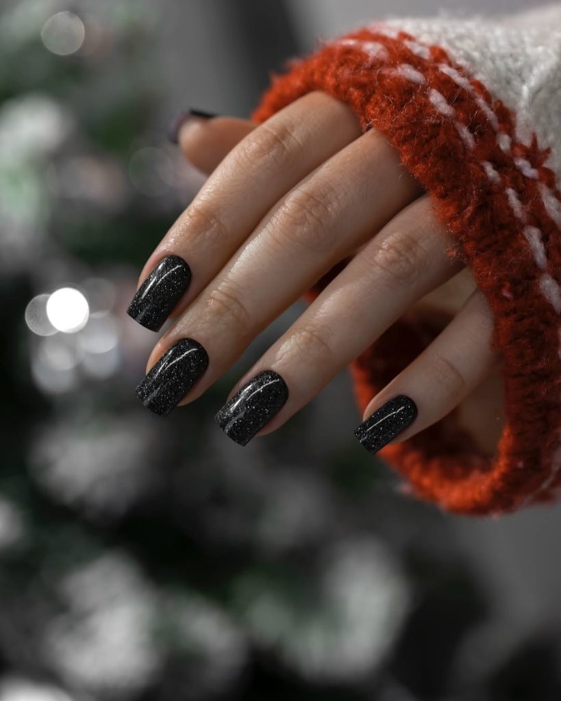 Black Glitter Nails
