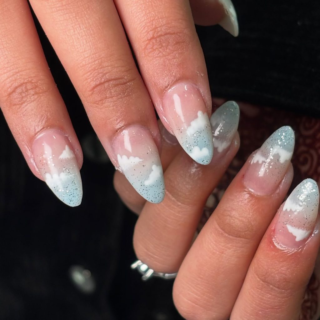 Cloud-Inspired Nails