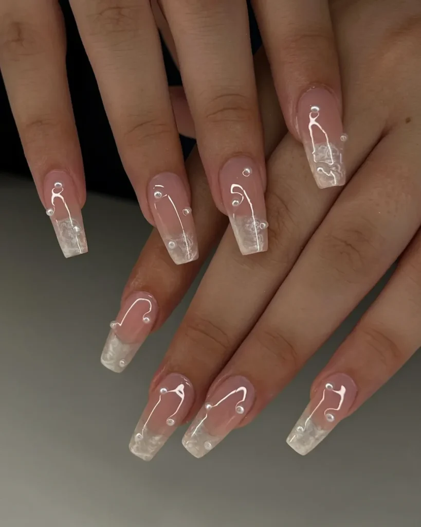 Coffin-Shaped Bride Nails