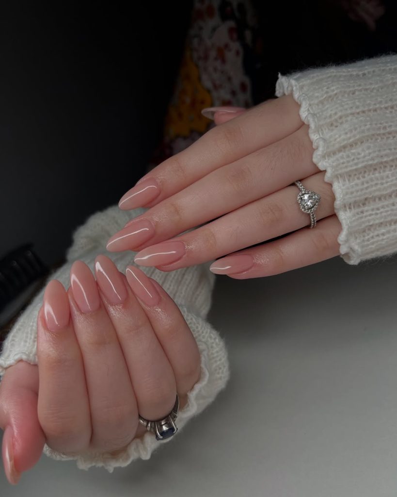 Almond Nude Nails