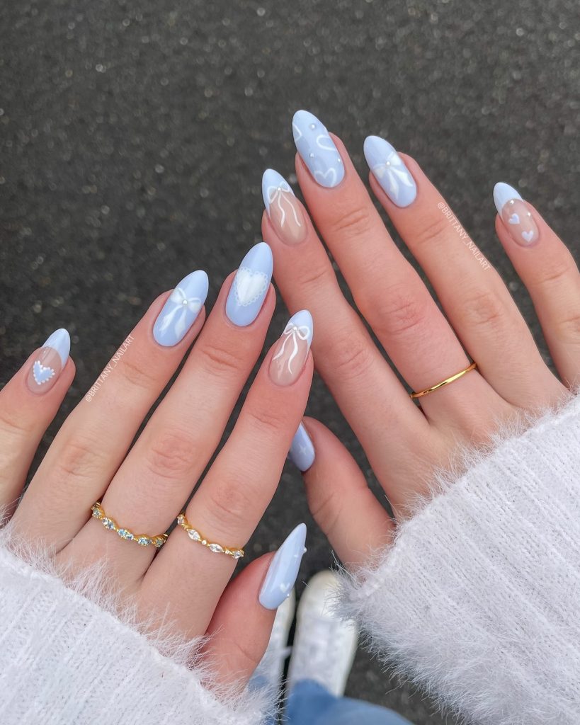 Sweetheart Baby Blue Nails