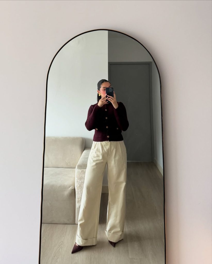 Deep Burgundy Statement Look