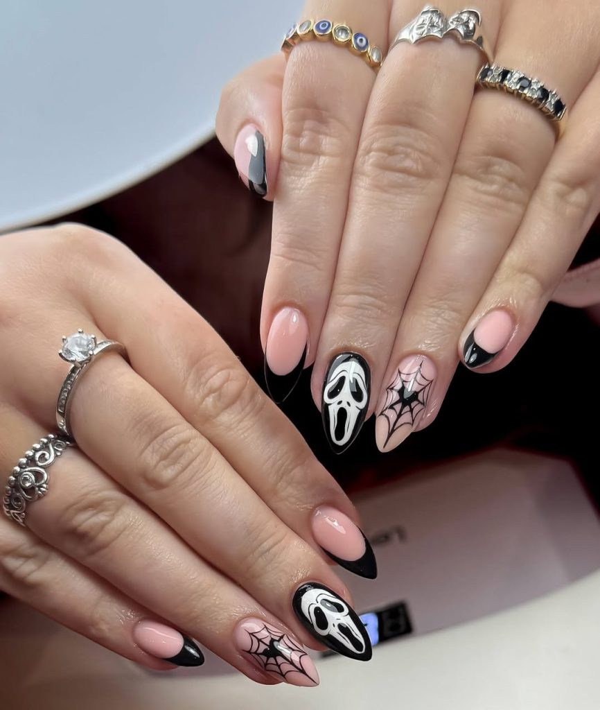 Classic Ghostface Nails