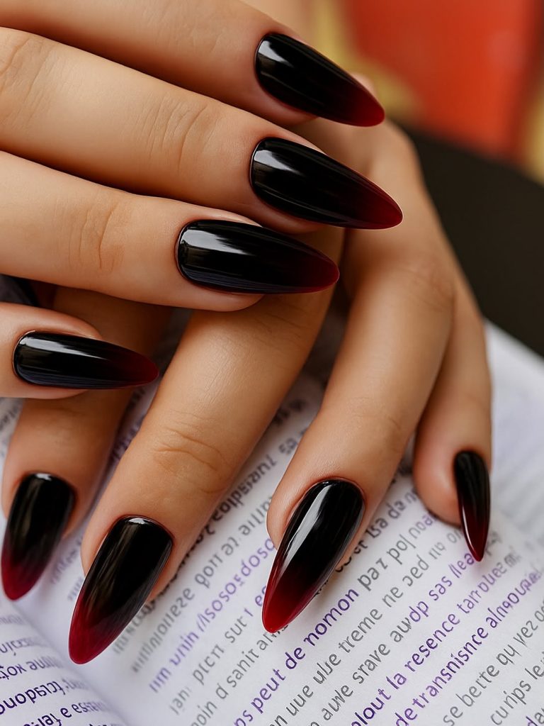 Black and Red Nails