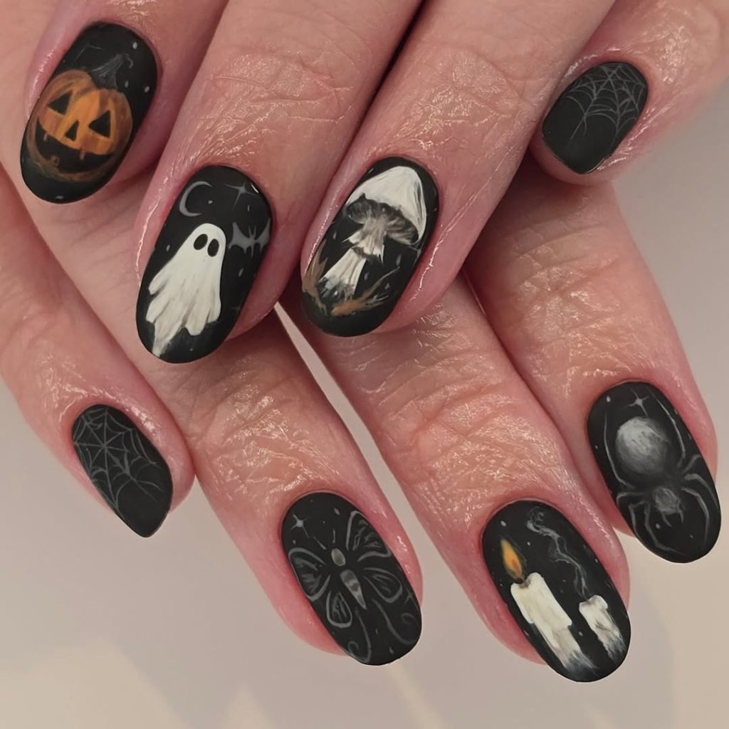 Haunted Night Matte Nails