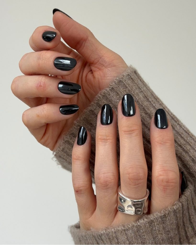 Glossy Black Nails
