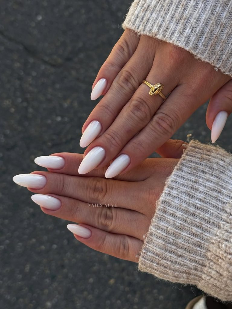 Milky White Nails