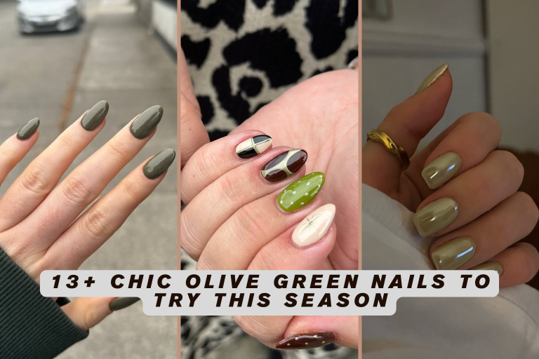 13+ Chic Olive Green Nails to Try This Season