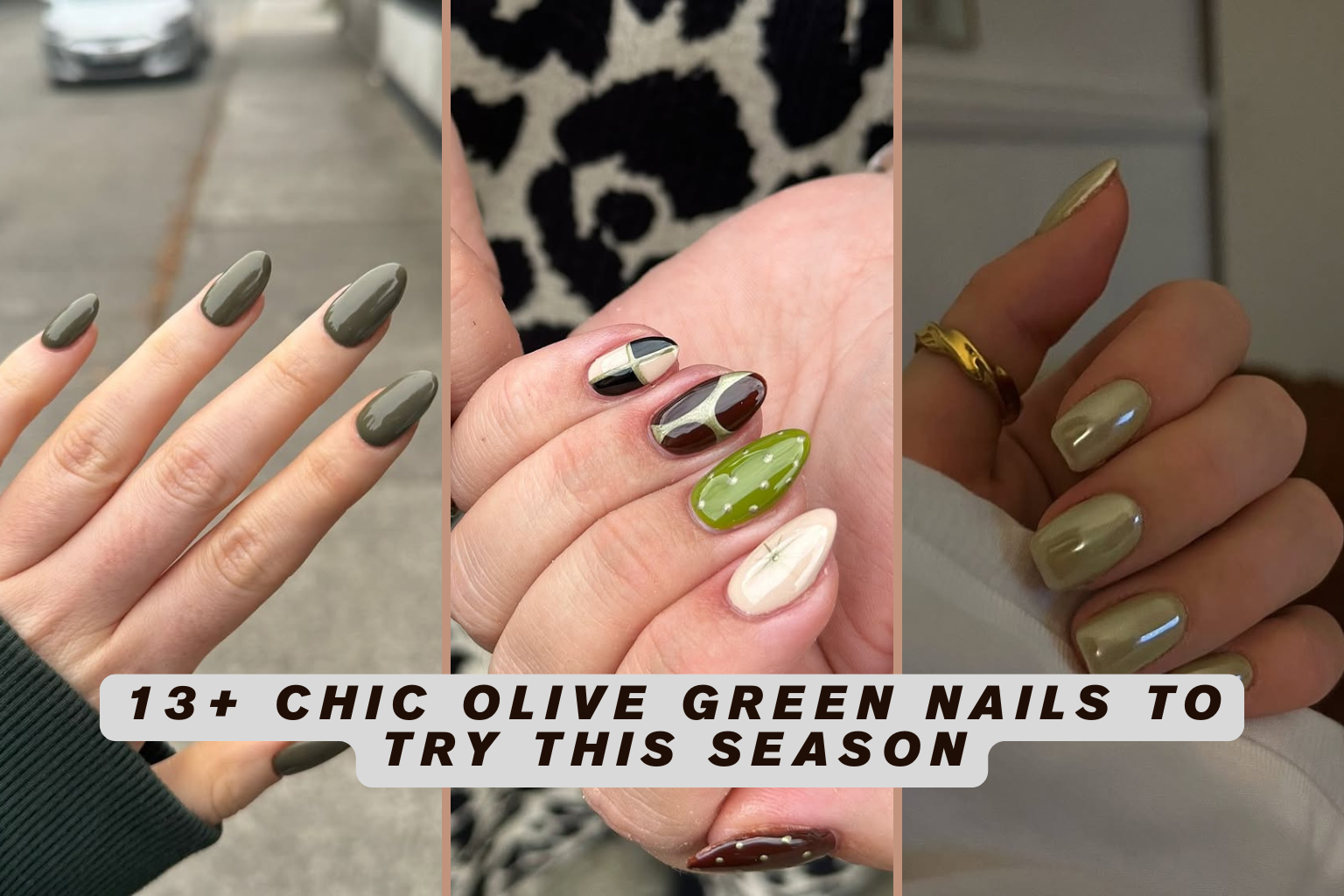 13+ Chic Olive Green Nails to Try This Season