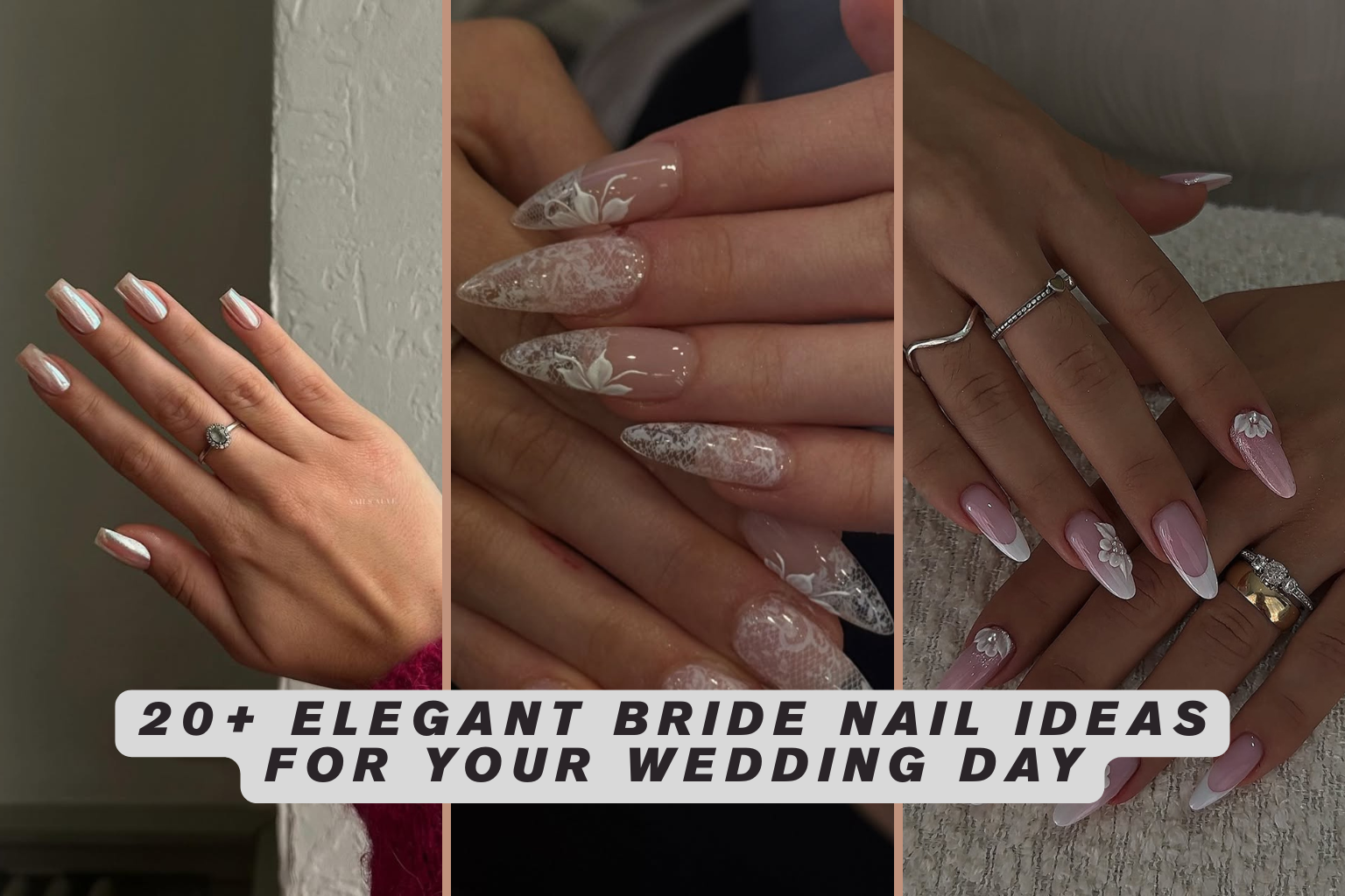 20+ Elegant Bride Nail Ideas for Your Wedding Day