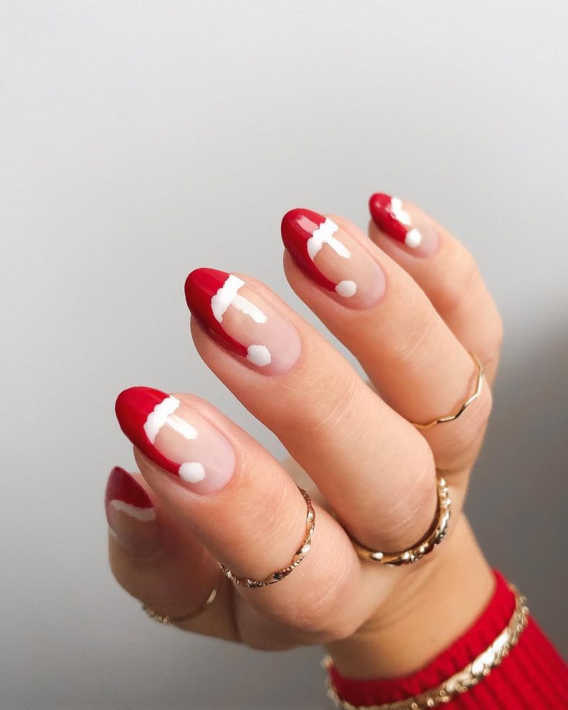 Santa Hat French Tips