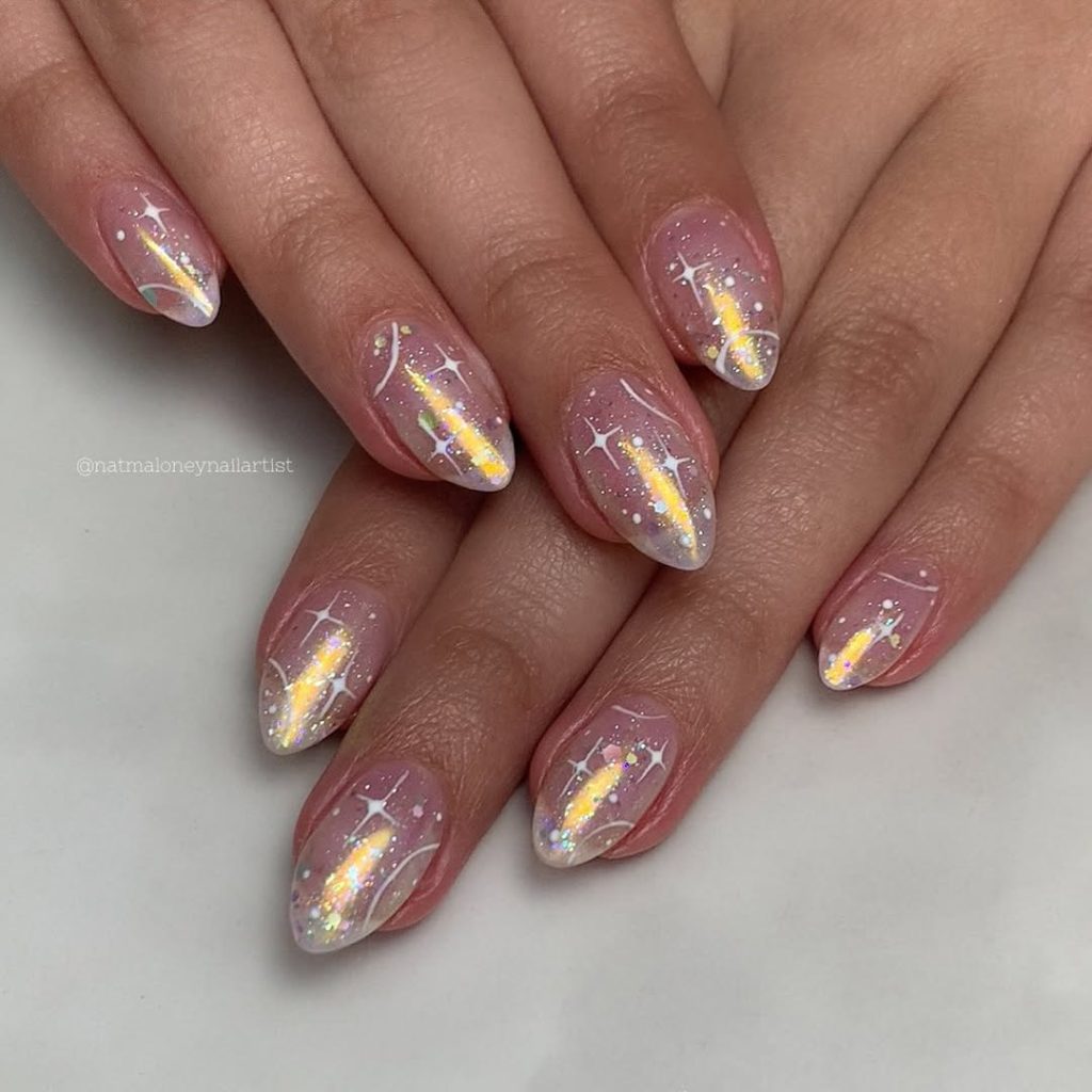 Milky Way Glow Nails