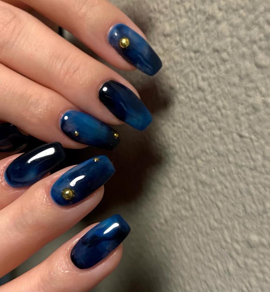 Deep Navy With Gold Accents