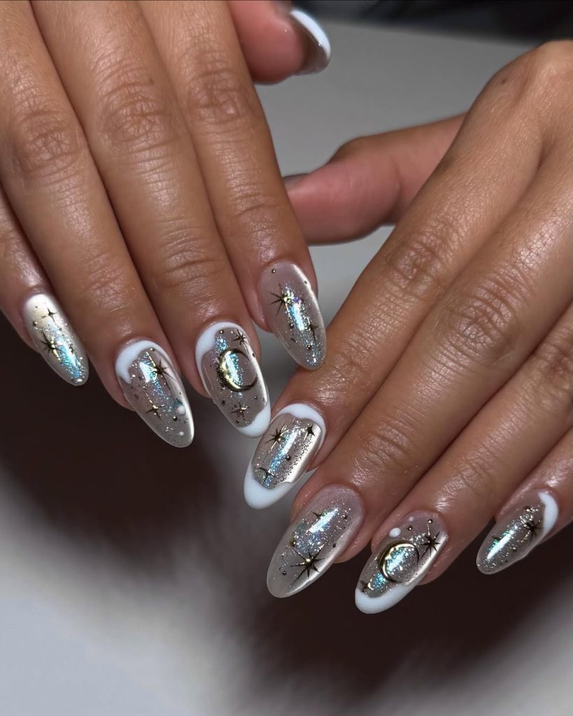 Frosted Galaxy Nails