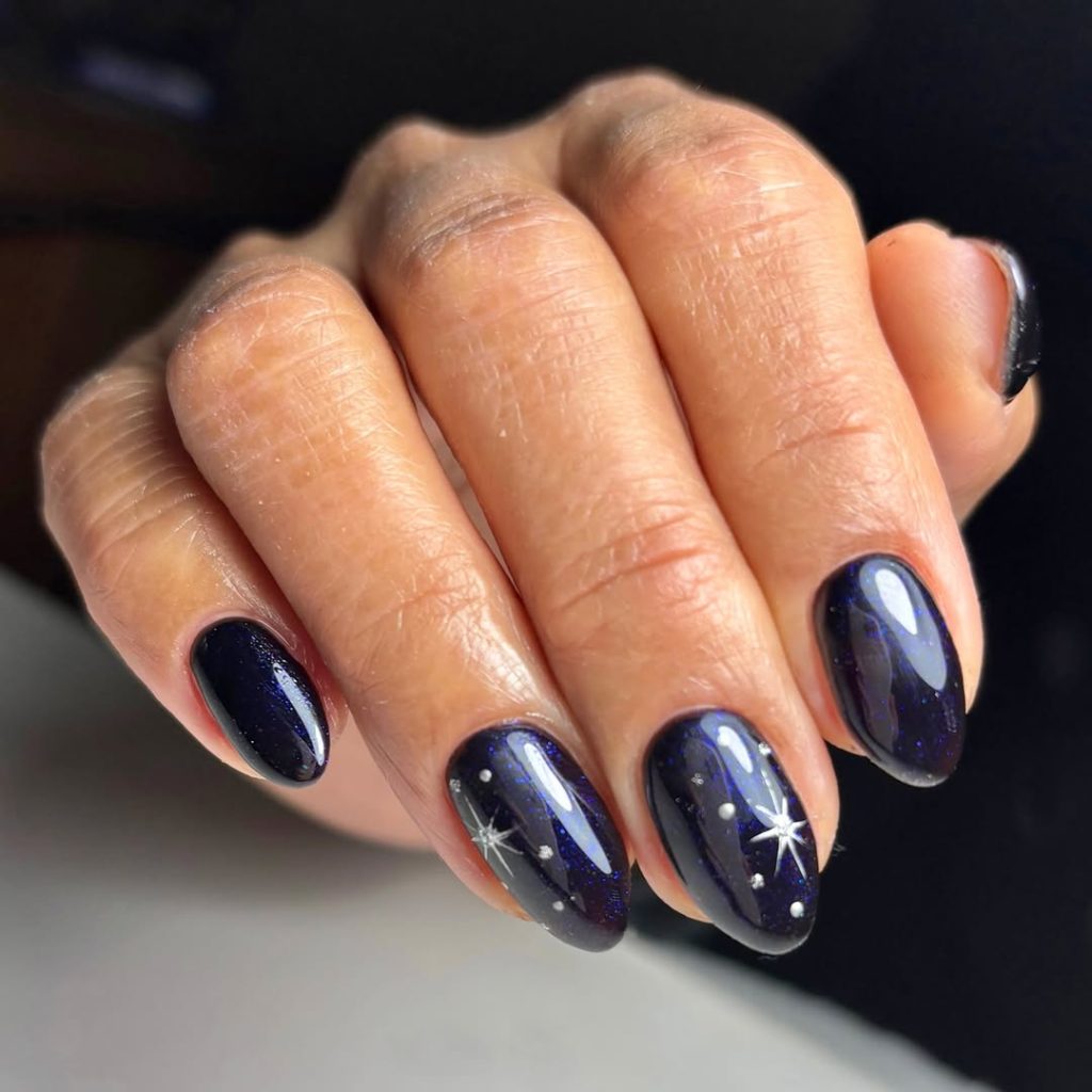 Midnight Blue with Silver Stars