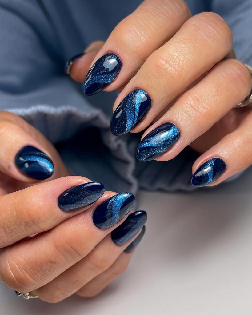 Navy Swirls